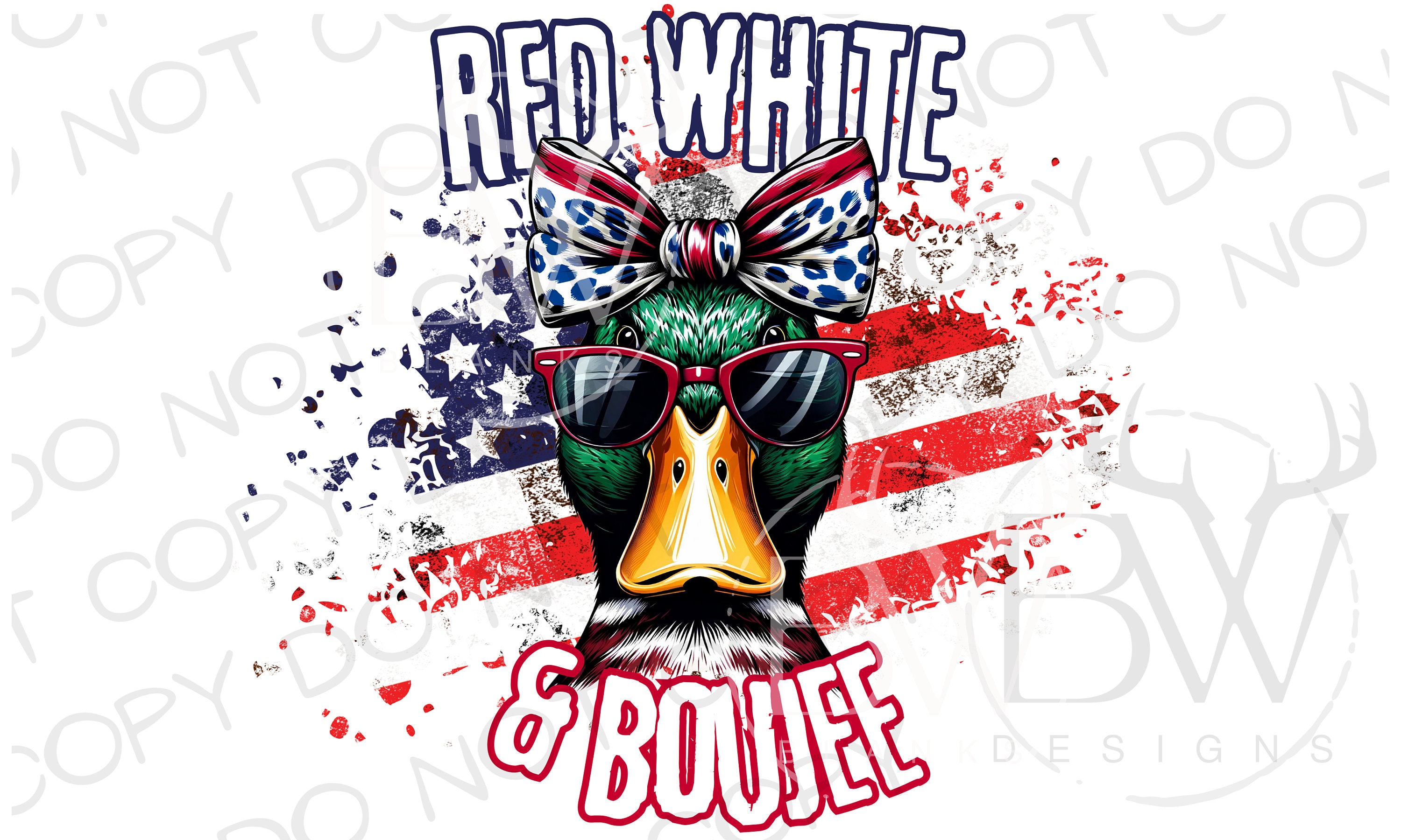 Red White & Boujee PNG | Digital Download | Duck Hunting Sublimation PNG | 4th of July Duck Hunting Sublimation png | Fourth of July png
