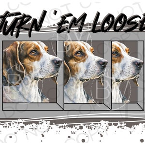 Turn 'em losse jachthond PNG | Digitale download | Blauwe tekenjacht sublimatie PNG | Jachthond PNG | Sublimatie van de jacht op honden