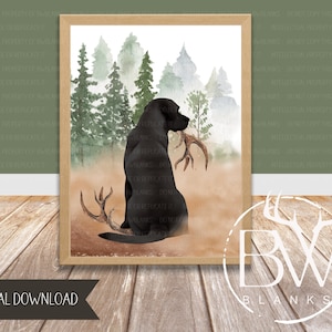 Hunting Dog Nursery Print | Shed Hunter Art Print | Woodland Nursery Decor | Hunting Wall Art | Printable Wall Art | Digital Download