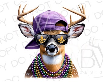 Mardi Gras Buck PNG | Mardi Gras Sublimation PNG | Deer Hunting Sublimation png | Mardi Gras Hunting Sublimation | Mardi Gras Deer png