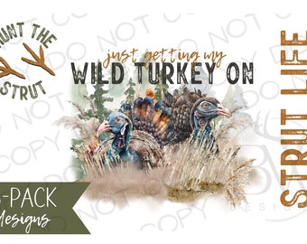 Turkey Hunting PNG | 3-Pack Designs | Turkey Hunting Sublimation PNG | Hunting Blind PNG | Turkey Hunter Sublimation | Turkey Sublimation