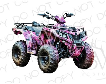 Pink Camo Four Wheeler PNG / Sublimación de cuatro ruedas png / Sublimación ATV png / Sublimación offroad png / 4 ruedas png / ATV png