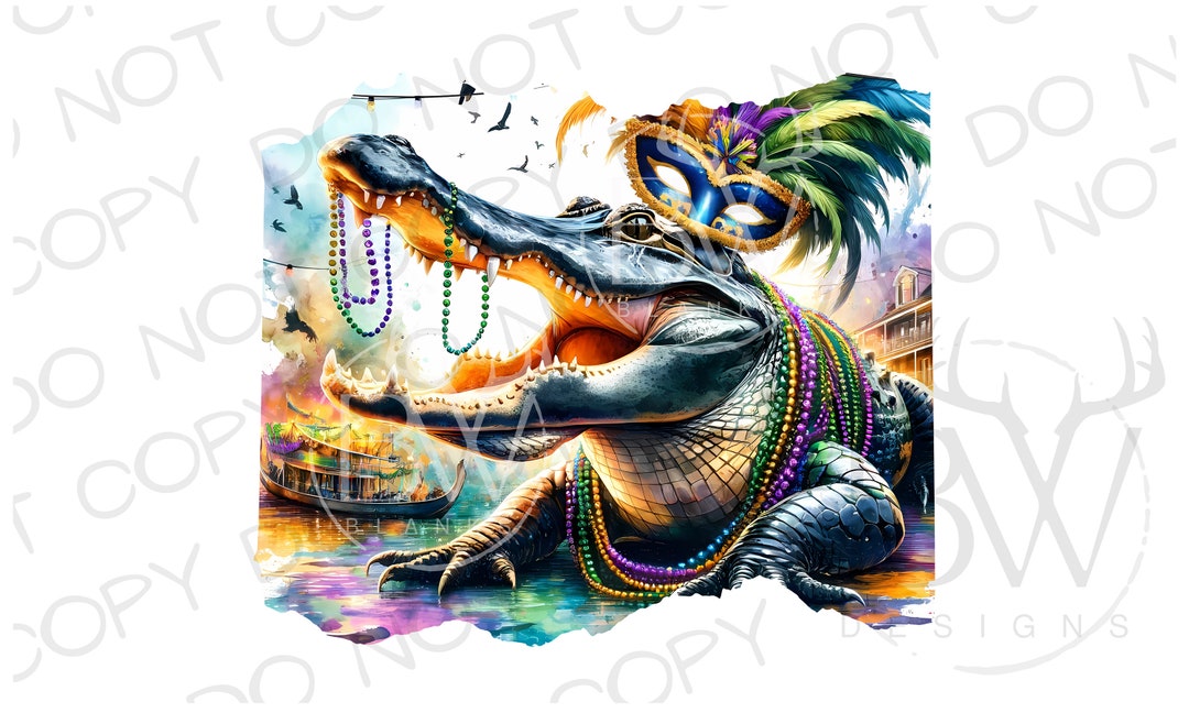 mardi gras shirt alligator