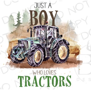 Just A Boy Who Loves Tractors Sublimation PNG | Digital Download | Tractor Sublimation PNG | Combine Sublimation png | Farm Sublimation PNG