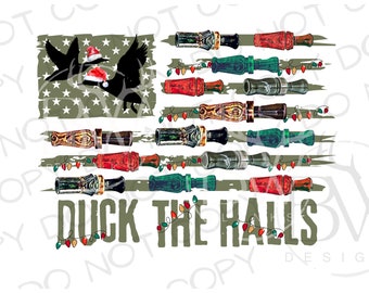 Duck the Halls Christmas Duck PNG / Download digitale / Christmas Duck Hunting PNG / Mallard Duck Sublimation PNG / Christmas Sublimation