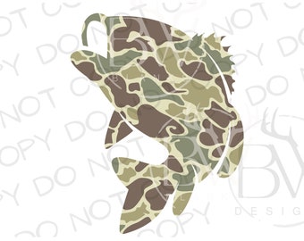 Old School Camo Bass PNG / Download digitale / Sublimazione pesca al basso PNG / Sublimazione pesca / Sublimazione mimetica PNG / Pesce mimetico png