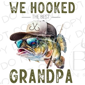 Hooked on Grandpa PNG | Digital Download | Large Mouth Bass Sublimation PNG | Fishing Sublimation PNG | Bass Fishing png | Fisherman png