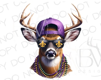 Mardi Gras Buck PNG | Mardi Gras Sublimation PNG | Deer Hunting Sublimation png | Mardi Gras Hunting Sublimation | Mardi Gras Deer png