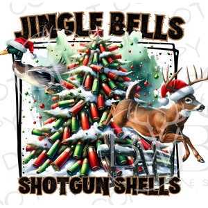 Jingle Bells Cartouches de fusil de chasse PNG | Téléchargement numérique | Chasse au cerf de Noël PNG | Sublimation de chasse au cerf PNG | Sublimation de Noël
