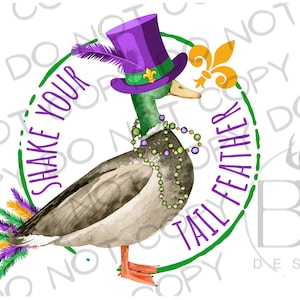 Schud je staartveer PNG | Mardi Gras sublimatie PNG | Eendenjacht-sublimatie png | Mardi Gras jachtsublimatie | Mardi Gras-eend