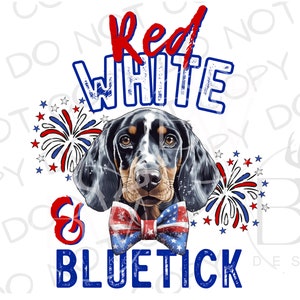 American Bluetick Coonhound Puppy PNG | Coonhound Sublimation PNG | Bluetick Sublimation PNG | Fourth of July png | Hunting Dog png