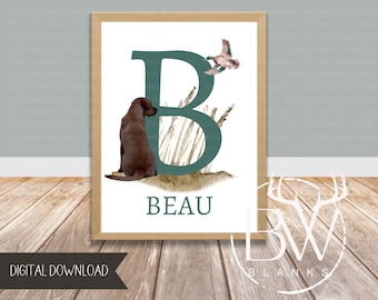Personalized Duck Hunting Nursery Print | Duck Hunting Art Print | Woodland Nursery Decor | Printable Wall Art | Digital Download