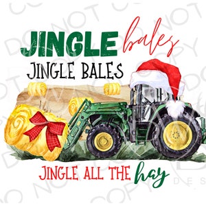 Jingle Bales Christmas Tractor PNG | Digital Download | Christmas Tractor Sublimation PNG | Farm Sublimation PNG | Christmas Sublimation png