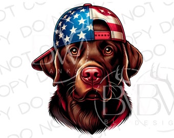 4th of July Chocolate Lab PNG | Digital Download | Hunting Dog Sublimation | 4th of July Hunting Dog Sublimation | Fourth of July  Dogpng