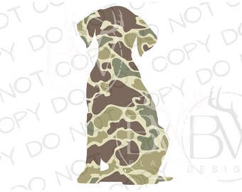 Old School Camo Hunting Dog PNG | Digital Download | Duck Hunting Sublimation PNG | Hunting Dog Sublimation | Camo Sublimation PNG