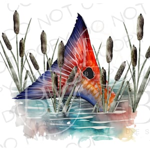 Redfish Tail Sublimation PNG | Digital Download | Fishing Sublimation PNG | Saltwater Fishing PNG | Saltwater Sublimation png | Redfish png