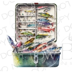 Fishing Tackle Box PNG | Digital Download | Fishing Sublimation PNG | Bass Fishing PNG | Bass Fishing Sublimation png | Tackle Box png