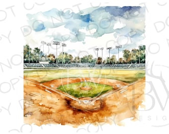 Baseball Field PNG | Digital Download | Baseball Sublimation PNG | Sports Sublimation | Baseball Field png | Watercolor Baseball field