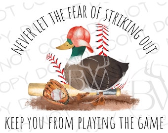 Baseball Duck PNG | Digital Download | Baseball Sublimation PNG | Duck Hunting Sublimation png | Sports Sublimation PNG