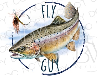 Fly Fishing Sublimation PNG | Digital Download | Trout Fishing Sublimation PNG | Fishing Sublimation PNG | Trout Fish png | Fly Fishing png