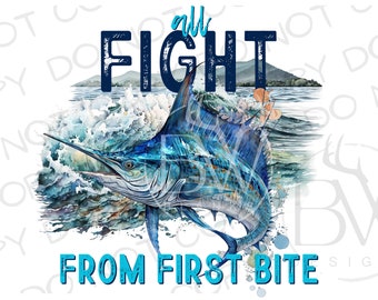 Blue Marlin Sublimation PNG | Digital Download | Fishing Sublimation PNG | Saltwater Fishing PNG | Saltwater Sublimation png | Marlin png