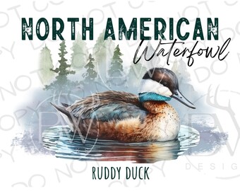 Pato Ruddy PNG | Download digital | Sublimação PNG de Caça ao Pato | Sublimação de pato-real PNG | Sublimação de caçador de pato png
