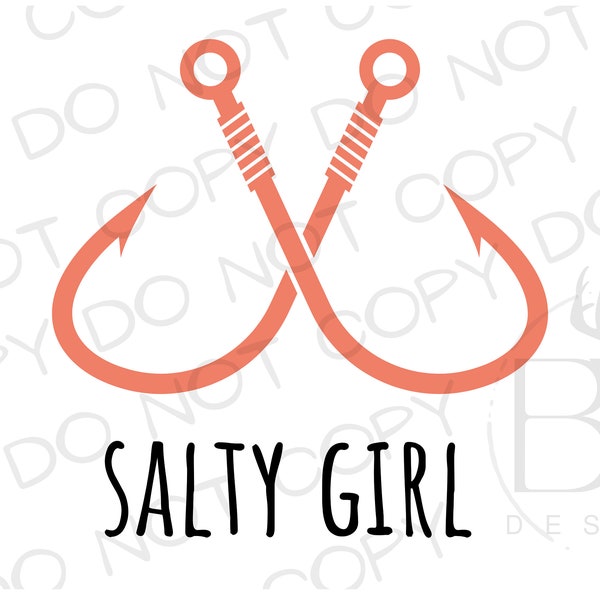 Salty Girl Fishing Logo PNG | Digital Download | Saltwater Fishing Sublimation PNG | Fishing Sublimation PNG | Salty Girl Sublimation png