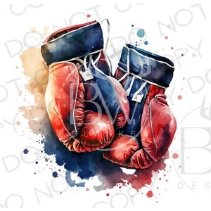 Guantes de Boxeo Rojos PNG / Descarga Digital / Sublimación de Boxeo PNG / Sublimación Deportiva / Guantes de Boxeo Box png / Sublimación Boxer png