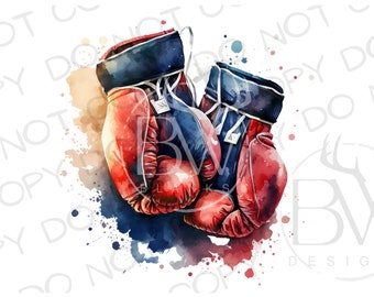 Rode bokshandschoenen PNG | Digitale download | Boksen sublimatie PNG | Sportsublimatie | Box Bokshandschoenen png | Boxer sublimatie png