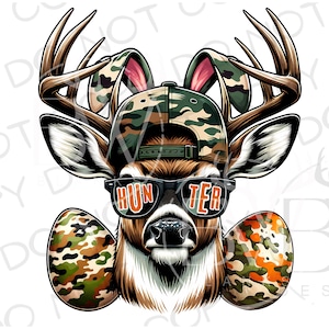 Eierjäger PNG | Digitaler Download | Hirsch jagen Sublimation PNG | Osterjagd Sublimation | Ostern Sublimation PNG | Osterbock png