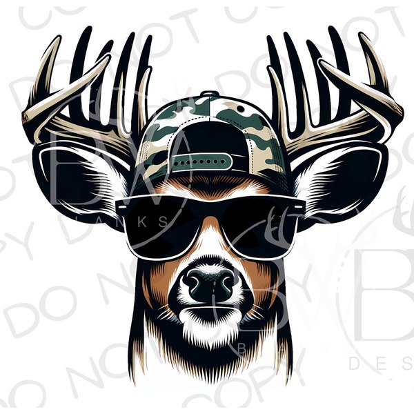 Camo Hat Buck PNG | Digital Download | Deer Hunting Sublimation PNG | Deer Hunter Sublimation png | Deer Sublimation | Camo Deer png