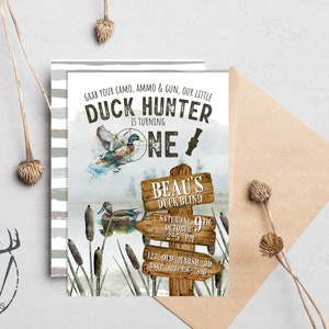 Duck Hunting Birthday Invitation | Printable Mallard Duck Invitation | Hunting Birthday Invitation | Duck Hunting Birthday Printable