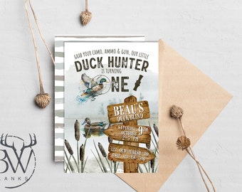 Duck Hunting Birthday Invitation | Printable Mallard Duck Invitation | Hunting Birthday Invitation | Duck Hunting Birthday Printable