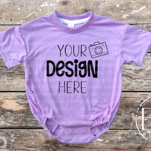 Lavendel BAGGY BUBBLE Romper Mock-Up | Digitale download | Baby T-shirt bespotten | Babybelmodel | T-shirt lag plat Mock Up