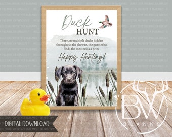 Duck Hunting Duck Hunt Game | Duck Hunting Baby Shower| Duck Hunt Game Sign | Find the Duck Shower Game | Hunting Baby Game