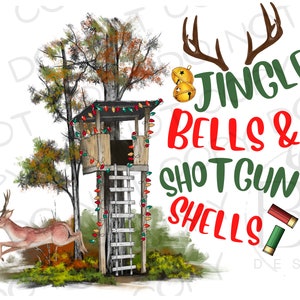 Jingle Bells Schrotflintenhülsen PNG | Digitaler Download | Weihnachten Hirsch jagen PNG | Hirsch Sublimation PNG | Weihnachtssublimation | Jagd png