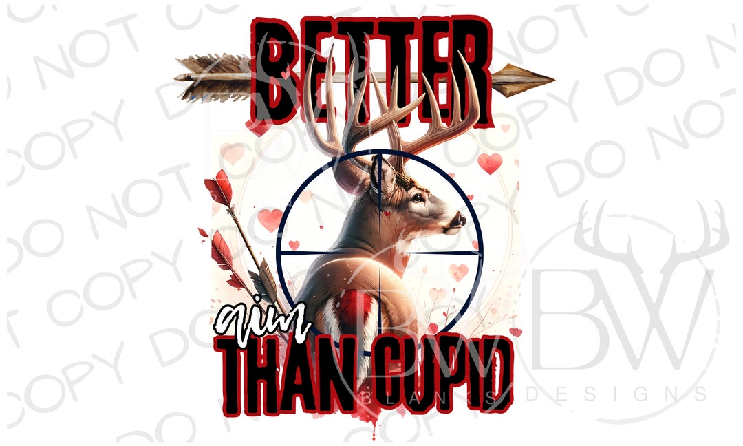 Valentine Buck PNG | Hunting Valentine's Day Sublimation PNG | Deer ...