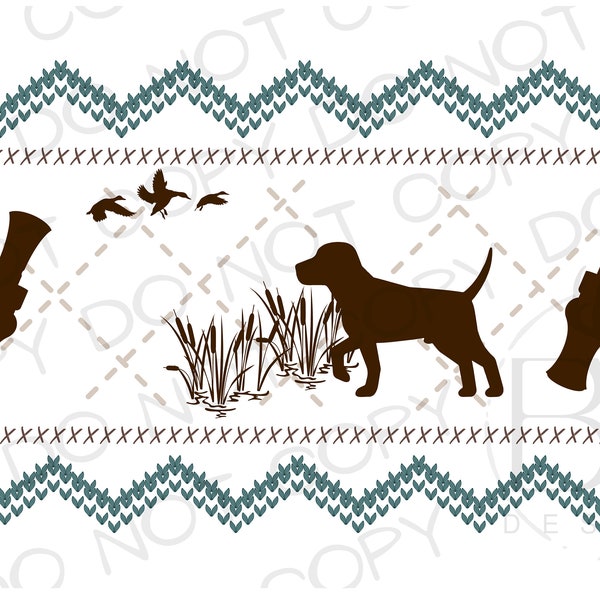 Faux Smocking Duck Hunting Pattern PNG | Digital Download | Duck Hunting Sublimation PNG |Hunting Sublimation PNG | Faux Smock Sublimation