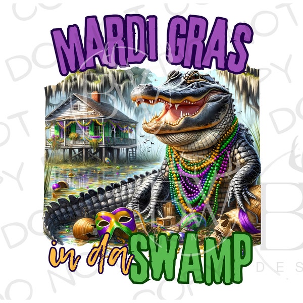 Mardi Gras Gator PNG / Sublimación Mardi Gras PNG / Sublimación de cocodrilo png / Sublimación de Mardi Gras Kids / Mardi Gras Cocodrilo png