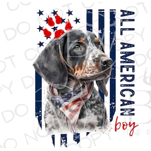 American Bluetick Coonhound Puppy PNG | Coonhound Sublimation PNG | Bluetick Sublimation PNG | Fourth of July png | Hunting Dog png