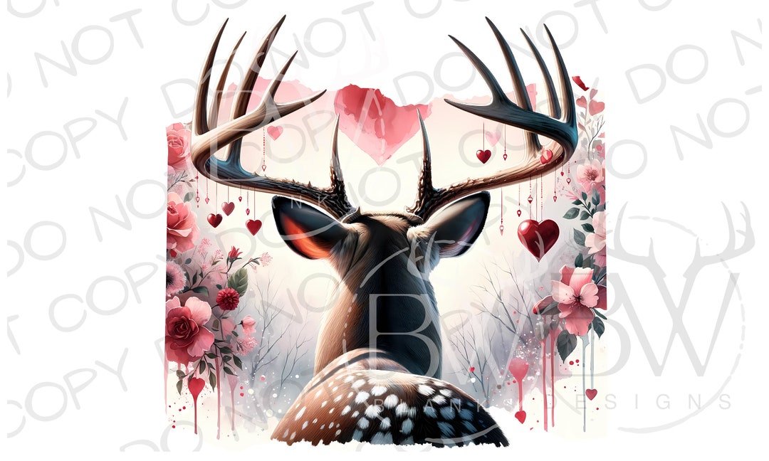 Valentine Buck PNG Hunting Valentine's Day Sublimation PNG Deer Hunting ...