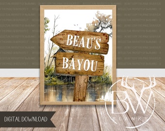 Personalized Bayou Nursery Print | Bayou Art Print | Swamp Nursery Decor | Printable Wall Art | Digital Download | Bayou Nursery Decor