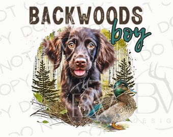 Backwoods Boy PNG | Digital Download | Duck Hunting Sublimation PNG | Duck Sublimation PNG | Duck Hunter png | Hunting Dog png