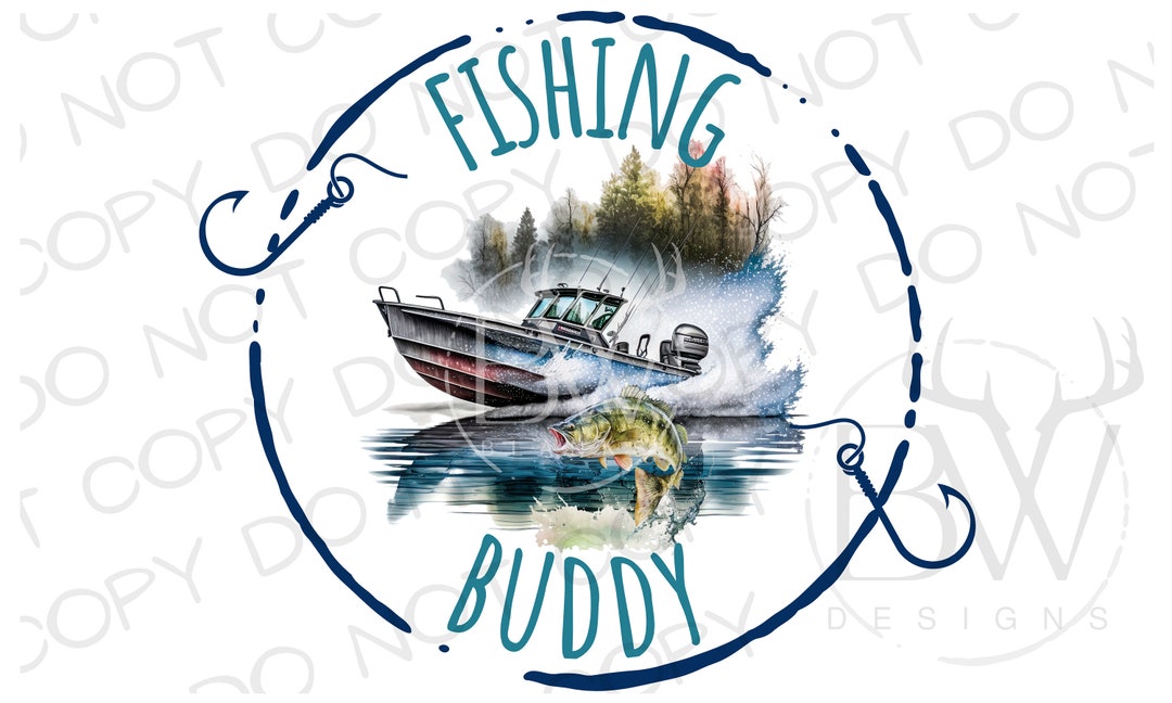 Fishing Buddy Appliqued Bubble
