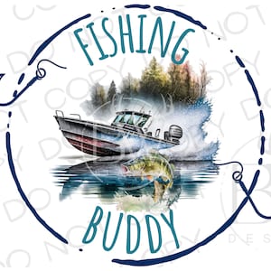 Fishing Buddy PNG | Digital Download | Large Mouth Bass Sublimation PNG | Fishing Sublimation PNG | Bass Fishing png | Fishing boat