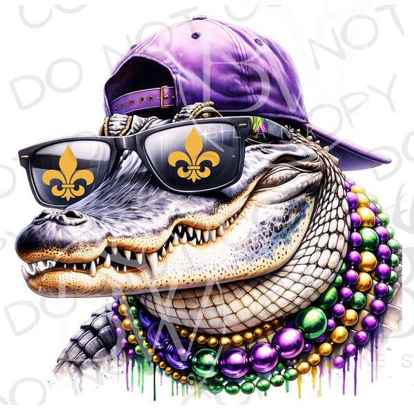 Mardi Gras Gator PNG | Mardi Gras Sublimation PNG | Alligator Sublimation png | Mardi Gras Kids Sublimation | Mardi Gras Alligator png