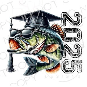 Barsch Angeln Abschlussfeier PNG | Digitaler Download | Graduierung Sublimation PNG | Fischen Sublimation | Barsch Angeln Sublimation