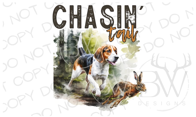 Chasin' Tail PNG | Digital Download | Hunting Dog Sublimation PNG ...
