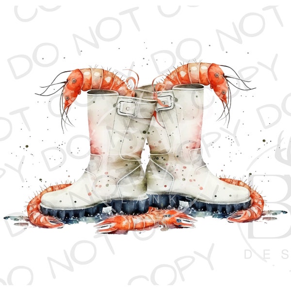 Shrimp Boots PNG | Digital Download | Shrimping Sublimation PNG | Shrimp Sublimation PNG | White Shrim Boots Sublimation png | Shrimp png