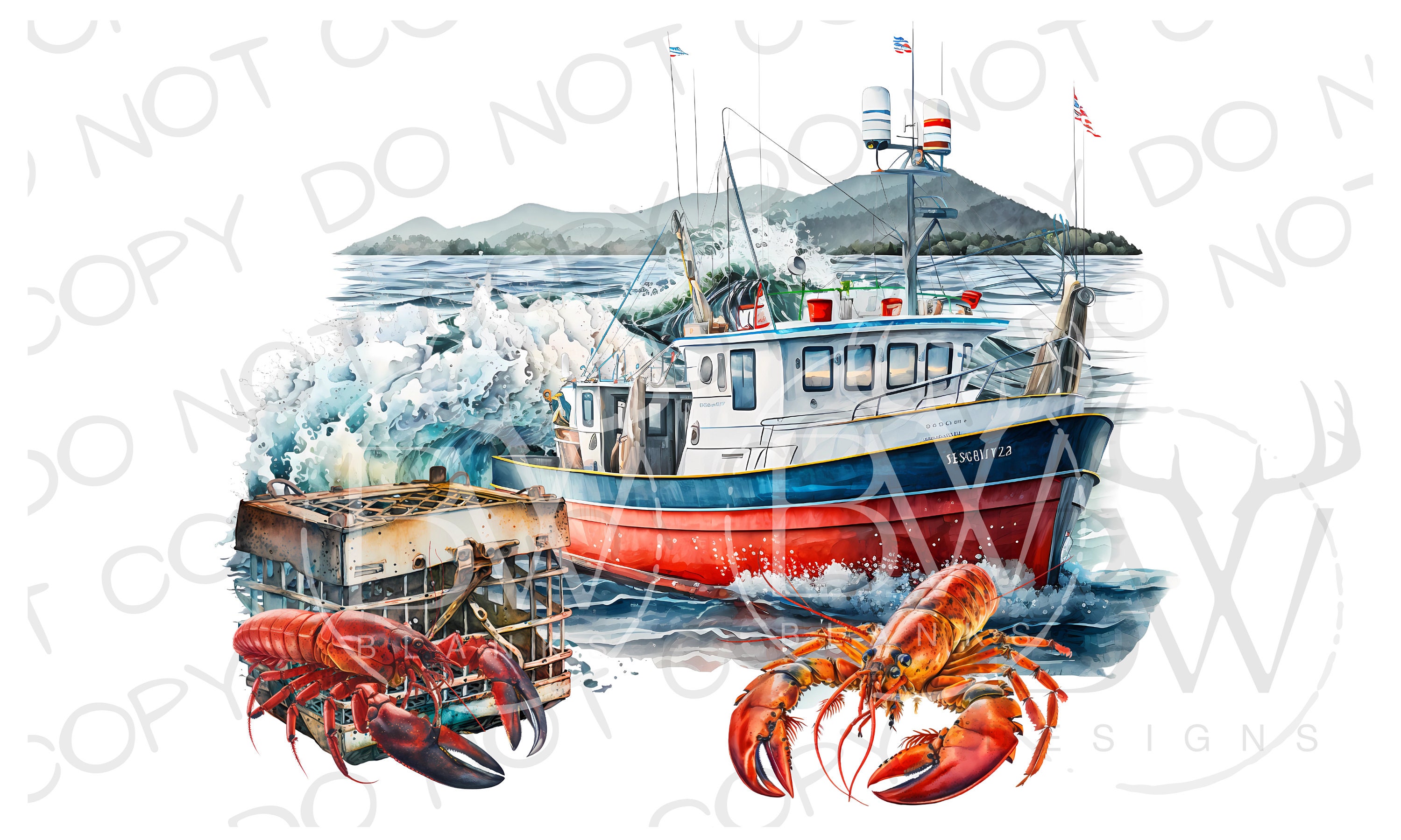 Lobster Boat Sublimation PNG Digital Download Fishing Sublimation PNG  Saltwater Fishing PNG Saltwater Sublimation Png Lobster Png -  Hong Kong